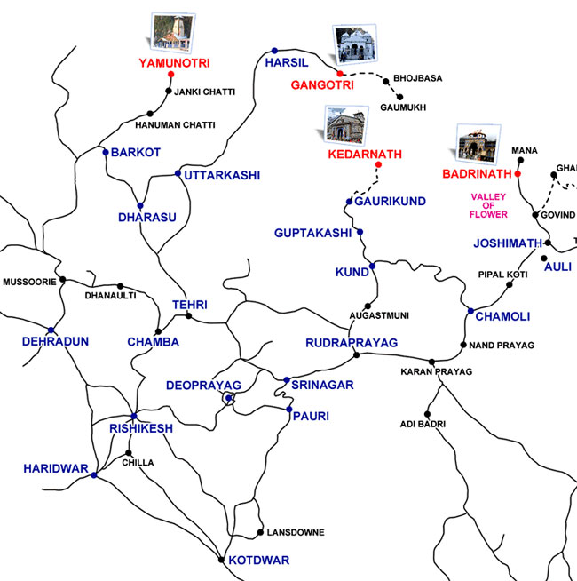 Char Dham Route Map